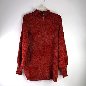 Tobi - Long Sleeve Rust Chenille Sweater - Size S